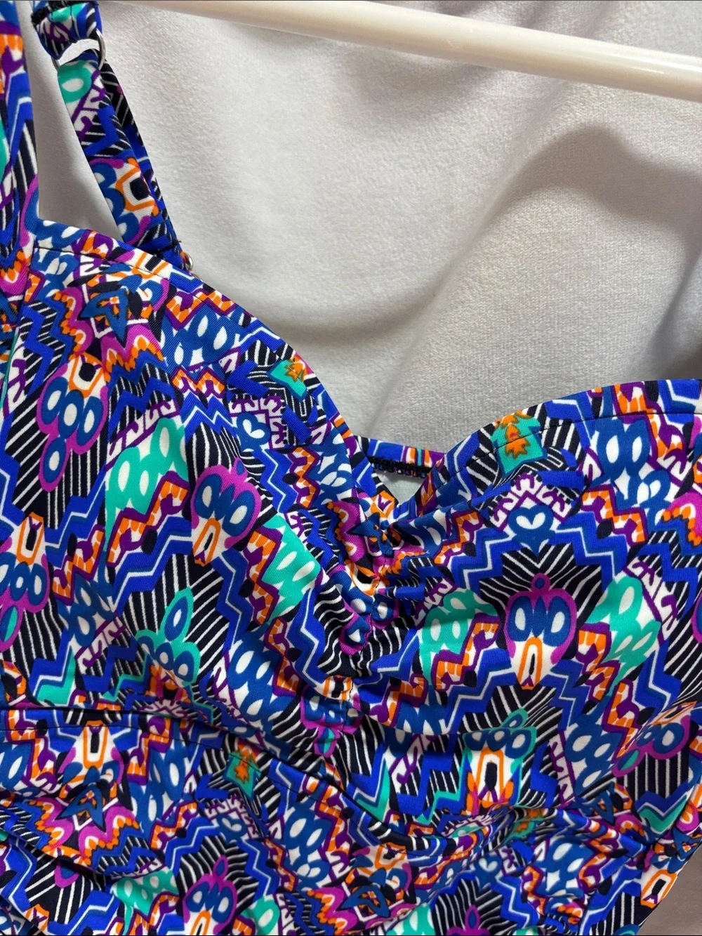 Swim Solutions multi color waist minimizer lined swimsuit NWT - Picture 3 of 10